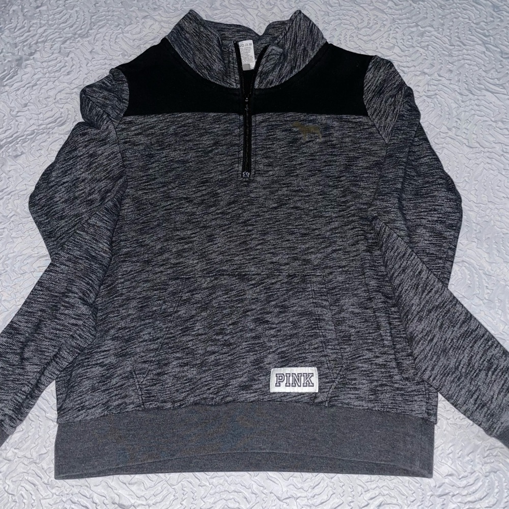 PINK mixed charcoal grey sweatshirt